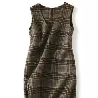 チェック柄スカート ワンピース ミニスカート ワンピドレス ショート ミディアム丈 ノースリーブ ラウンドネック タイト 細身 膝上 ポケット かわいい きれいめ シンプル カジュアル 大人 上品