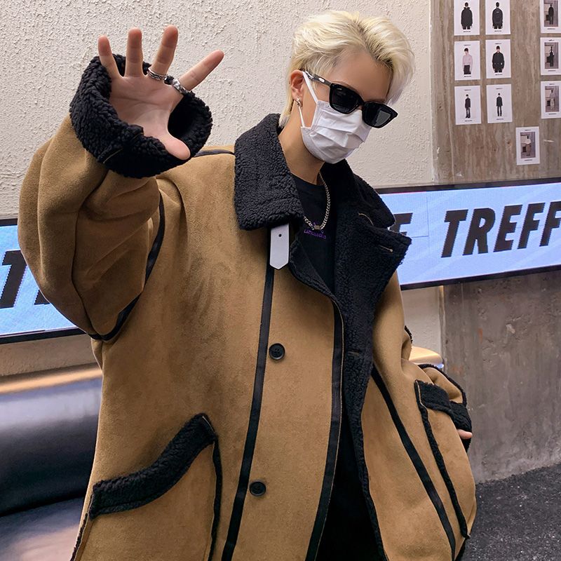 皮毛一体 アウター 復古綿入れファッション ラムズフリース ジャケット ファーコート