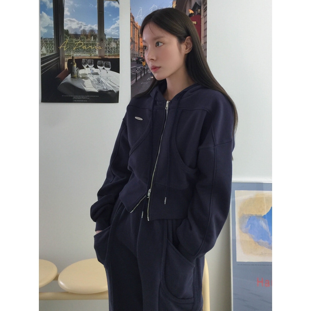 CITYBREEZEダブルジッパーフード集業NAVY