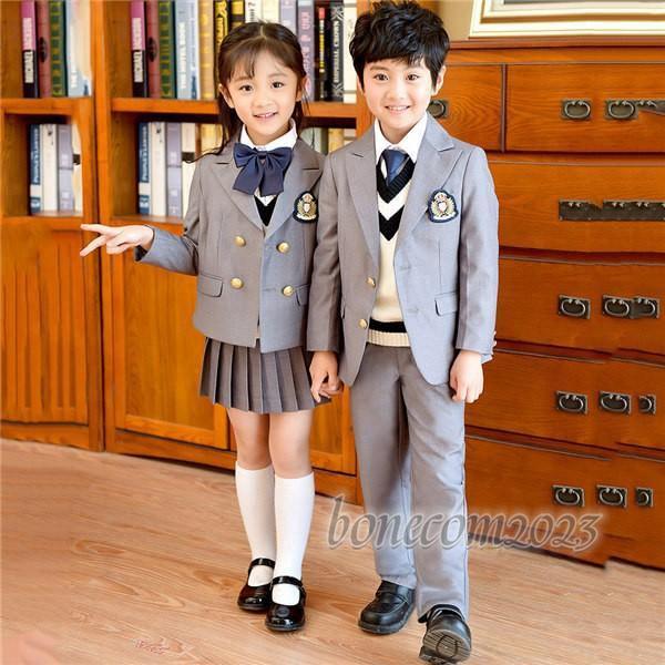 卒業式 スーツ 入学式 女の子 男の子 キッズ 子供 キッズスーツ カジュアル 小学生 中学生 大きいサイズ 七五三 ベスト セーター 追加可 4点セット