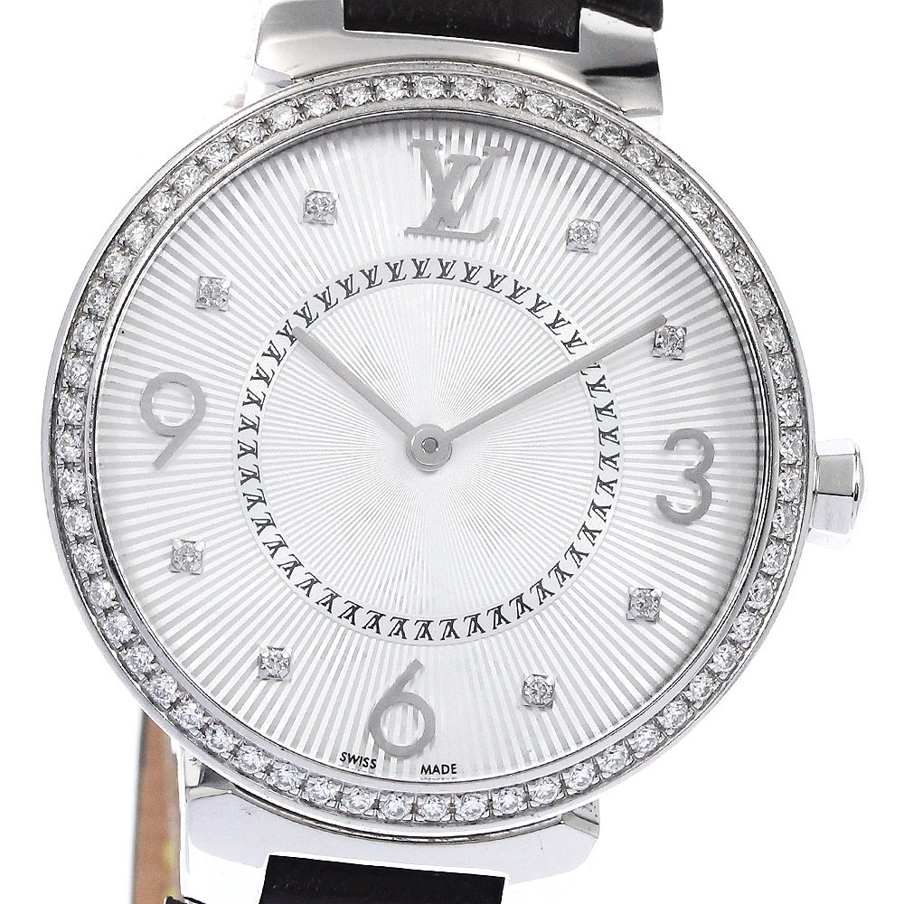 ルイ・ヴィトン LOUIS VUITTON Q13ML タンブール ダイヤベゼル クォーツ レディース _891996【中古】