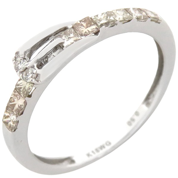 リング 指輪 ベルトモチーフ ダイヤリング K18WG ダイヤモンド ホワイトゴールド 750 11号【中古】