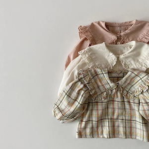 服女の子のシャツ韓国のシンプルかわいい甘い長袖ルーズトップス ベビー服