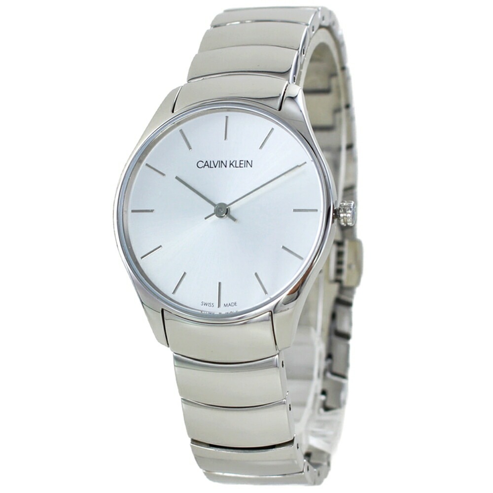 訳あり 箱なし 時計ケース付 カルバンクライン 腕時計 手表 レディース ビジネス 通勤 通学 仕事用 シンプル 2針 ステンレス ブレスレット 時計 シルバー 母 彼女 妻 誕生日 結婚記念日