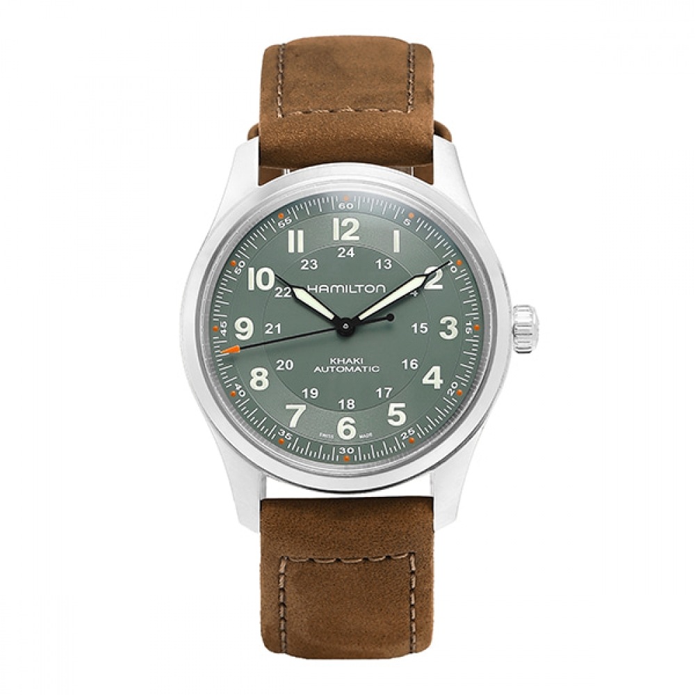 ハミルトン H70205860 カーキフィールドチタニウムメンズレザーウォッチ