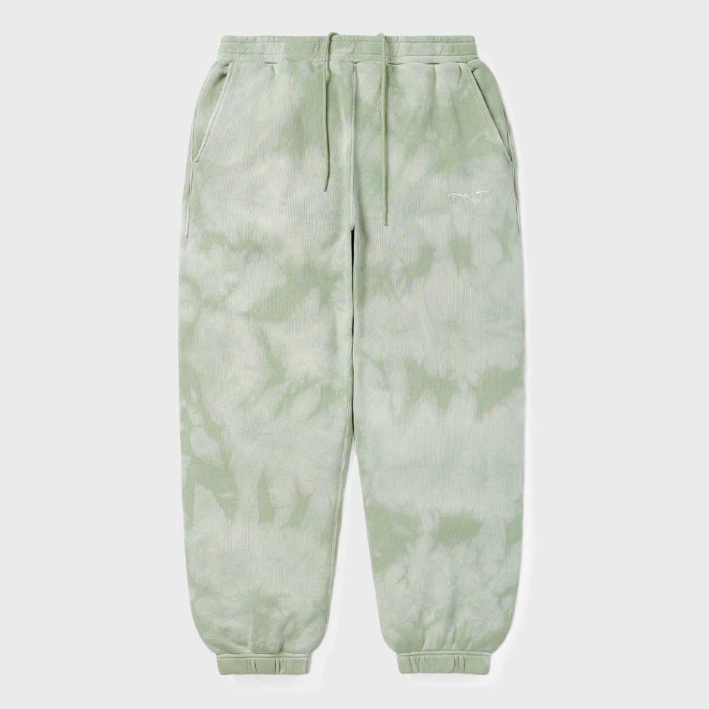 ディスイズネバー댓 スウェットパンツ アン uneven dyed light sage