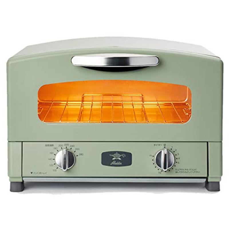 Rakuten グラファイト トースター 2枚焼き 温度調節機能 タイマー機能付き グリーン 遠赤グラファイト 搭載 開店記念セール