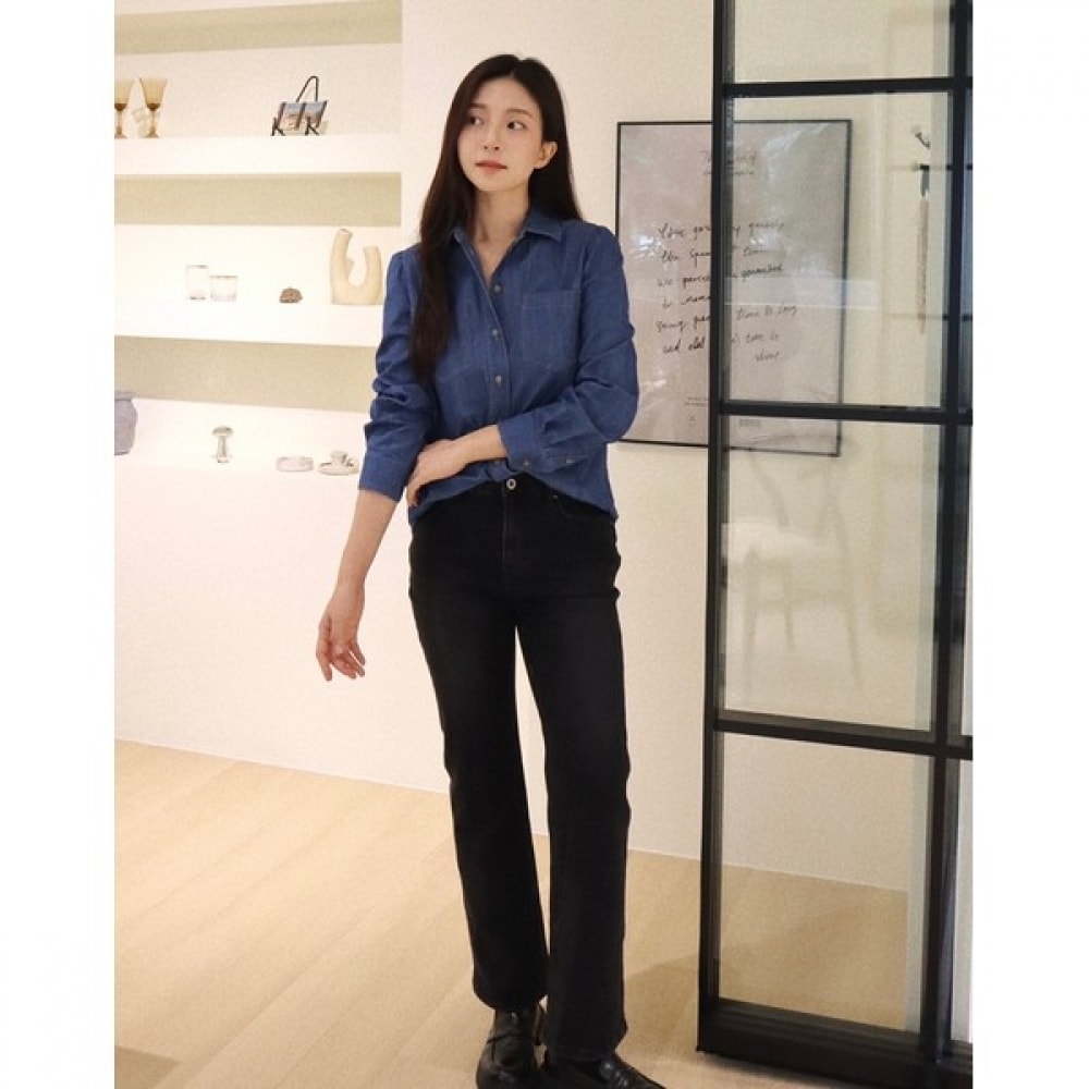 (ヘッジズレディース) 24FW ブーツカットデニムパンツダークグレー HSPA4C782G3