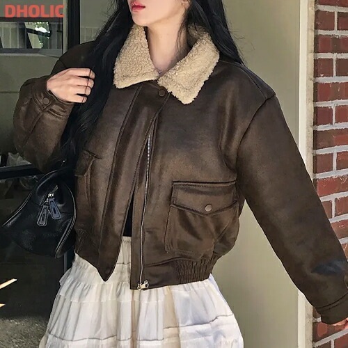 レザー調スナップボタンポケットジップアップジャケット・1942949