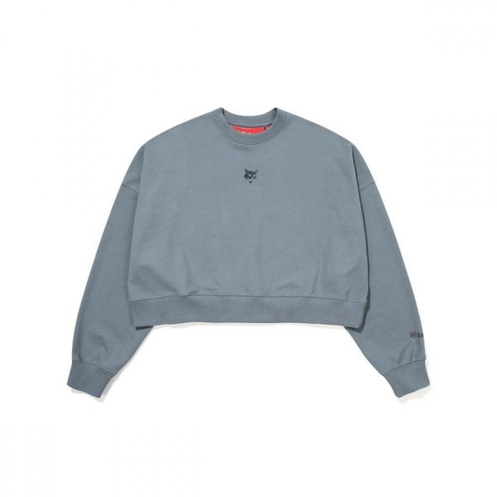 [ボブキャット] WMSハイパーリンククロップスウェットシャツ-ブルー