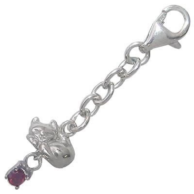 幸せを招く猫モチーフ ( 1月誕生石 ) シルバー ガーネットチャームトップホルダー楽ギフ_包装