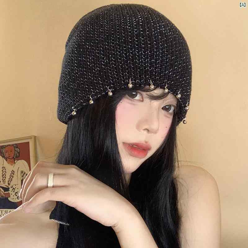 レディースファッション　ファッション小物　オシャレ 韓国 イン スパンコール ビーズ 帽子 レトロ 顔 見せ リトル クール ハット スタイリッシュ ガール パイル