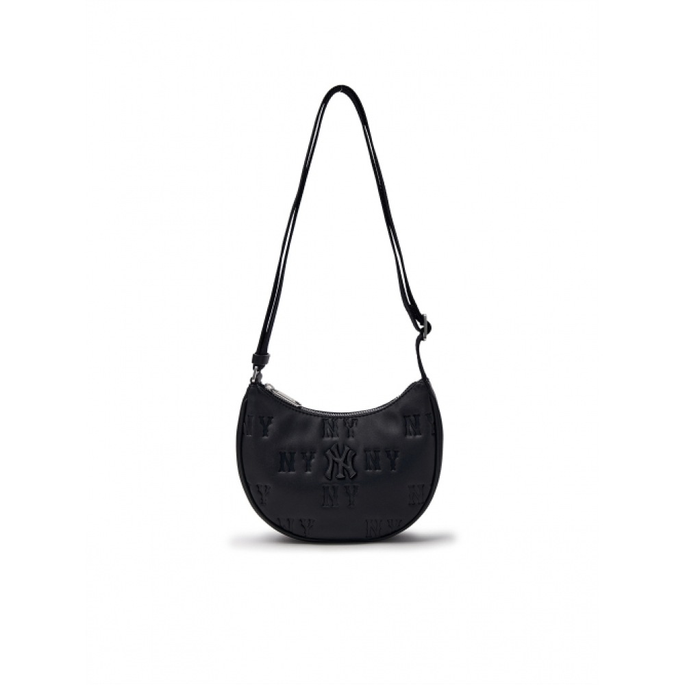 MLB クラシックモノグラムニューエンボスクロスボディバッグ NY (ブラック)