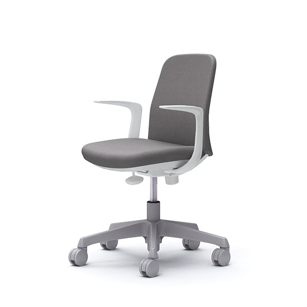 【納期約45日】オカムラ CD23EW FXW1 グレー Lives Entry Chair [オフィスチェア デザインアーム 5本脚(コンパクトタイプ) ホワイトボディ ウレタンキャスタータイプ]オフィスチェア