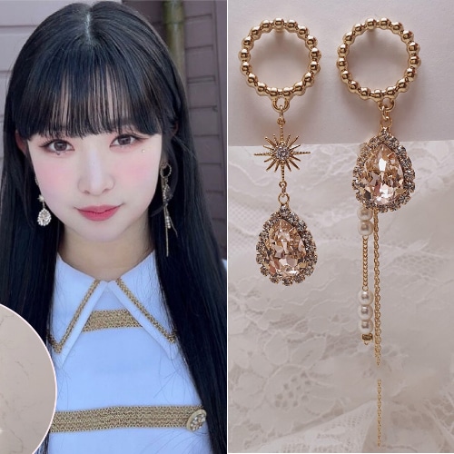[ビリーハルナ着用イヤリング] Meteorite Shower Earrings (Champagne Pink) デイリーアクセサリー 韓国ファッションジュエリー