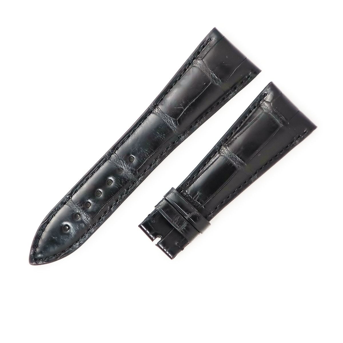 フランクミュラー FRANCK MULLER 腕時計パーツ コンキスタドール グランプリ 9900用 クロコバンド クロコダイル ブラック 未使用 純正 ベルト 24mm ブラック 黒 【中古】
