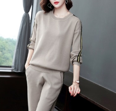 カジュアルスウェット上下セット 長袖 袖あり 綿 ルームウェア 休日 爽やか 大人スタイル 大人可愛い きれいめ シンプル カジュアル 大人 上品 おしゃれ かっこいい レトロ アジアン 大人可愛い