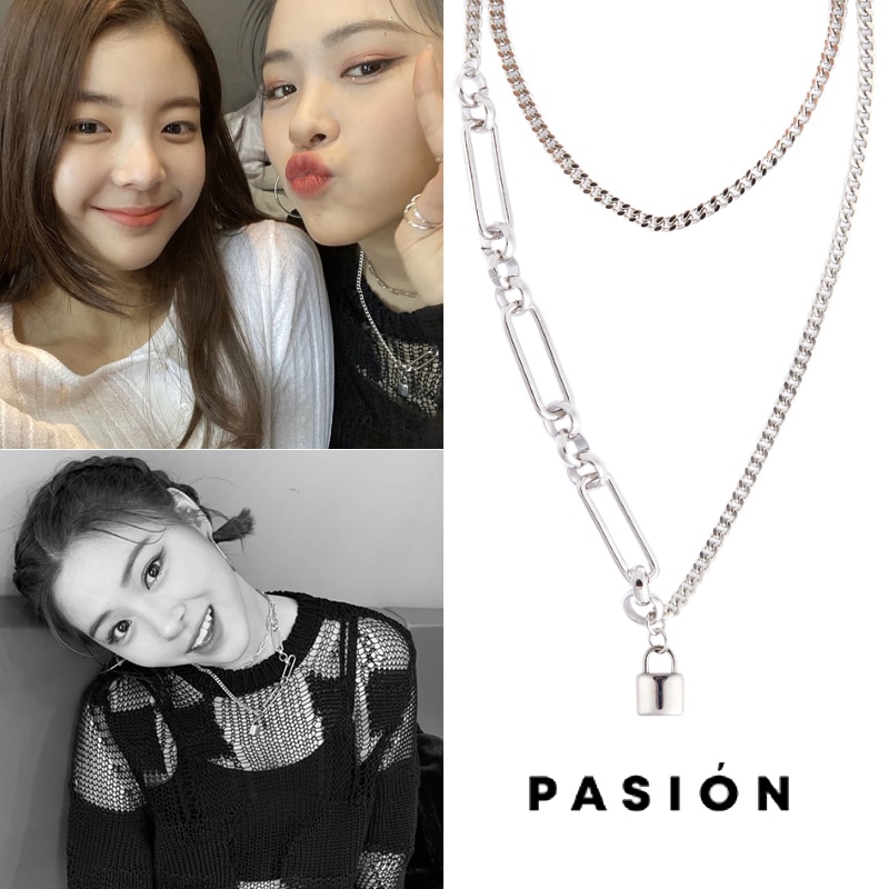 (2セット) Rock Halfchain Layered Necklace 韓国人気