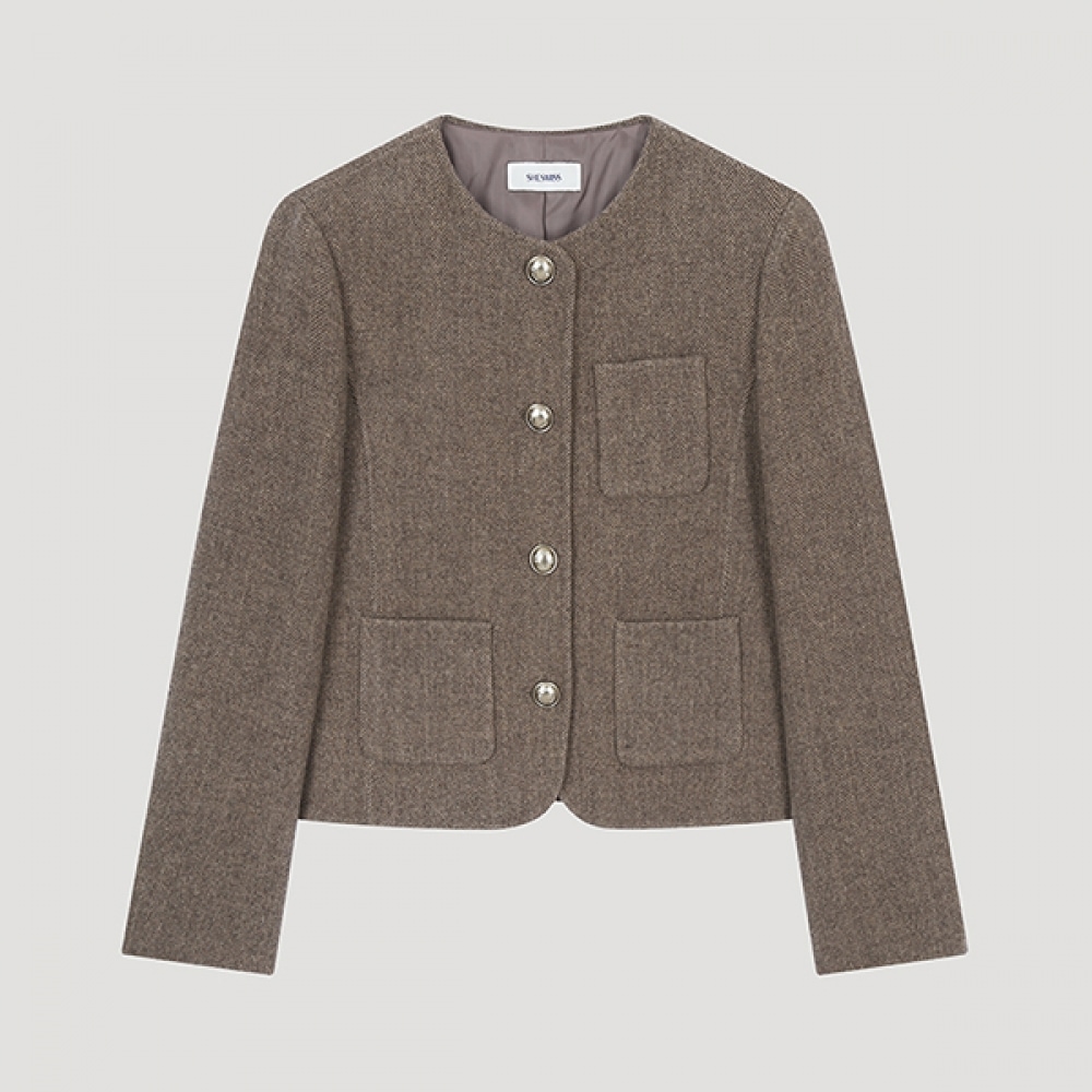 （シーズミス）ウールブレンドラウンドネックジャケット_SWHJKO42040 12,012円