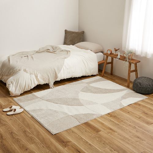 【メーカー直送品】萩原 国産高機能ラグ ジャスト 約130×190cm ベージュ