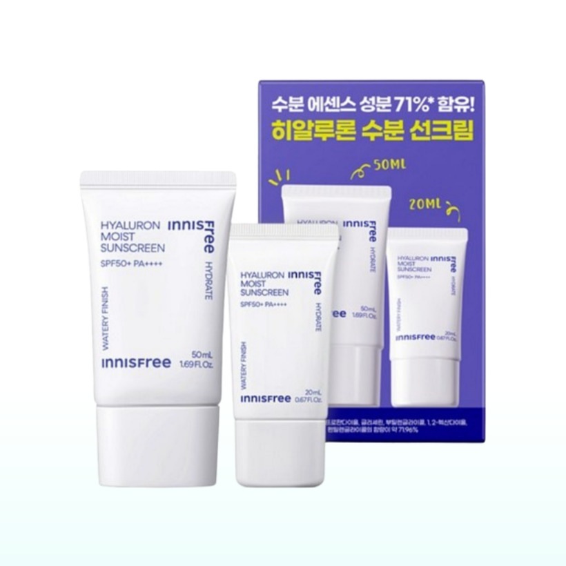 [ヒアルロン酸 サンクリーム 企画セット 韓国 人気] ヒアルロン 水分 日焼け止め SPF50+ PA++++ (50ml + 20ml) マイルド 水分エッセンス 71% 配合 保湿ケア