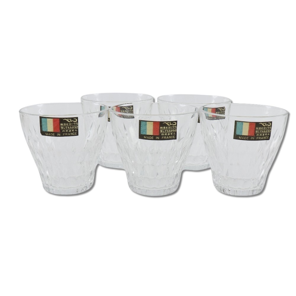 VERECO ベレコ グラス 5客 ガラス製 FRANCE ボウル2個付き グラス _ 未使用 Sランク