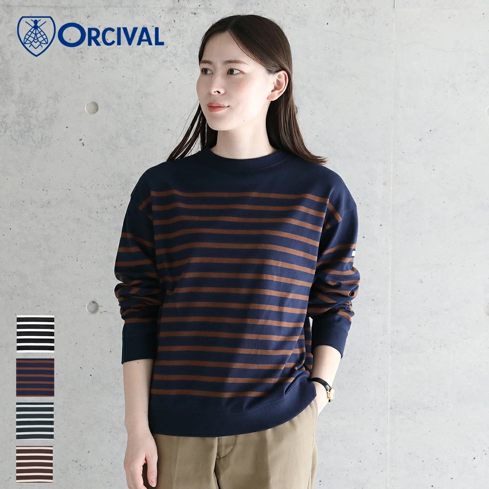 【2024秋冬】オーシバル / オーチバル ORCIVAL パネルボーダースウェット OR-C0344PNB 20/2 PANEL BORDER カットソー 2024AW