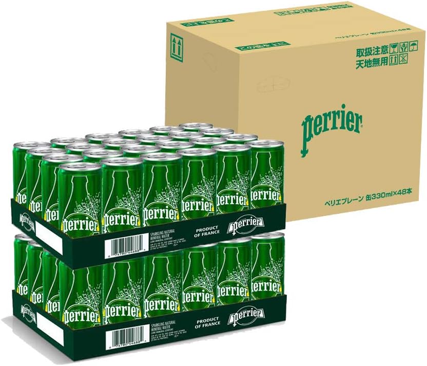 Perrier(ペリエ) プレーン 炭酸水 缶 330ml 直輸入品 ×48本