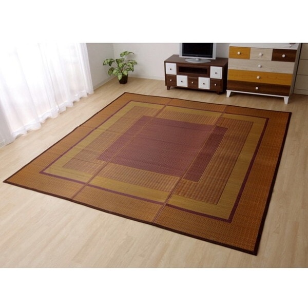 1080010280202 敷物 花ござ 国産 純国産 日本製 い草 モダン 抗菌防臭 自然素材 ワイン 江戸間2畳 約174×174cm メーカー直送