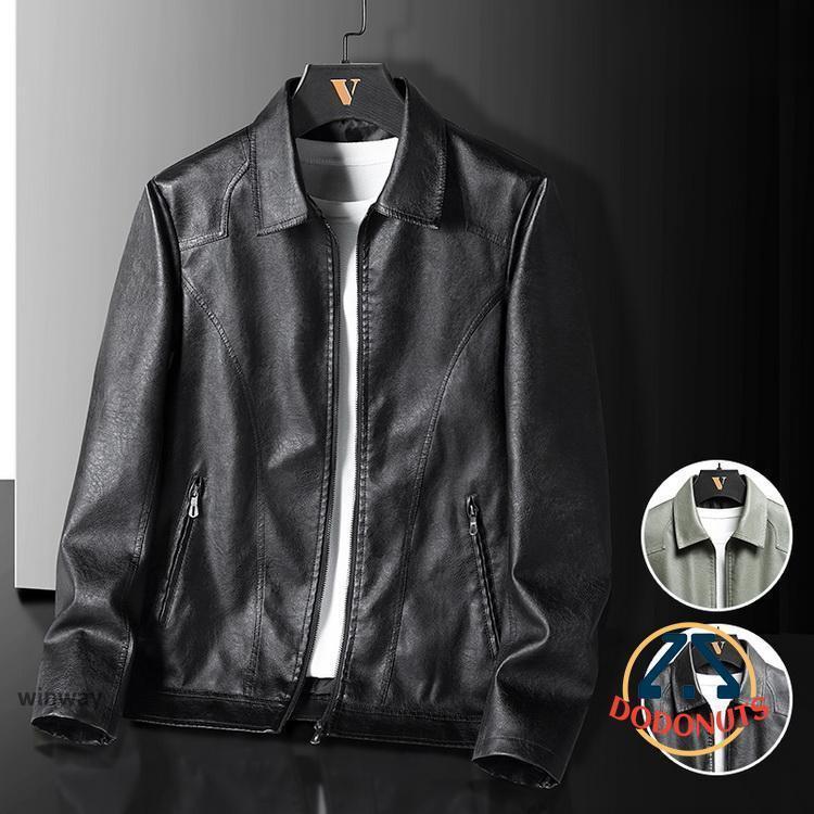 レザージャケット メンズ きれいめ ブルゾン ジャンパー PU革ジャン フェイクレザー 防寒 防