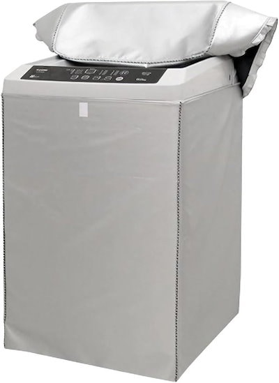 他サイト： 洗濯機カバー 屋外 防水 防塵 防UV 5年 4面 バックル付き(シルバー, 4.5-5.5kg (52x53x86cm))の商品画像