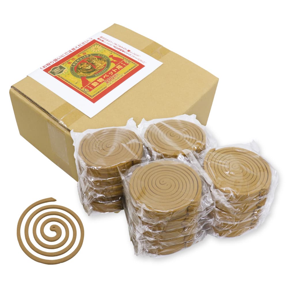 動物ペット用 蚊取り線香 天然素材100％ 菊精渦巻 200巻入 日本製 動物用医薬部外品