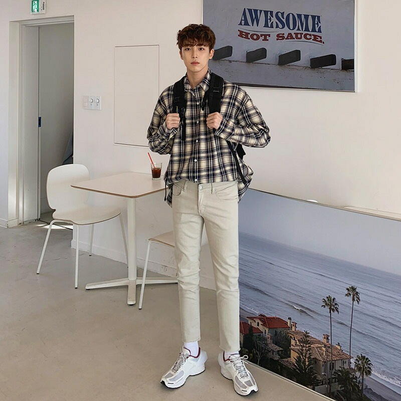 パンツ メンズ 春秋 デニム 九分丈 スリム ストレート トレンド感