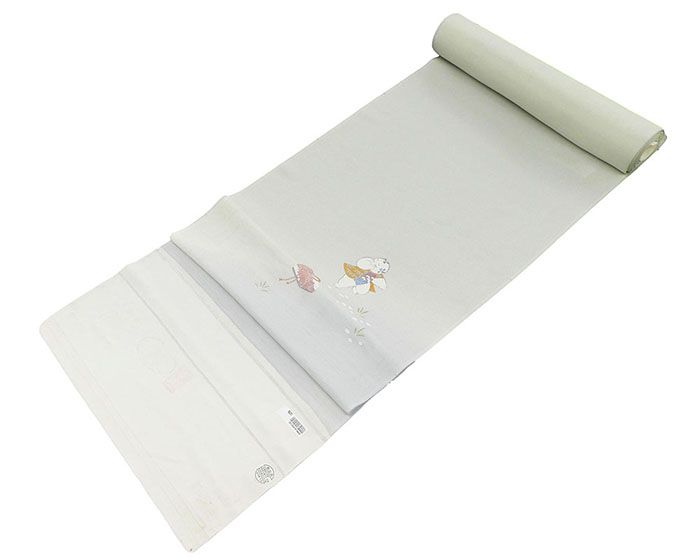 夏物 付下げ 反物 正絹 五泉 絽 童模様 付下げ訪問着 丹後ちりめん 新品 未仕立 wb3008