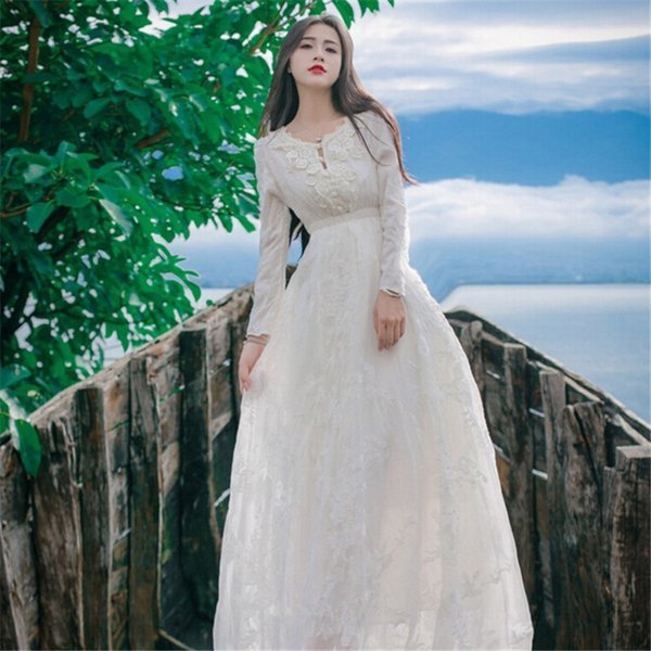 マキシワンピ マキシワンピース ドレス 長袖マキシ丈 結婚式 白 ホワイト ロング マキシワンピ ワ ドレス 愛用 Coris Ec