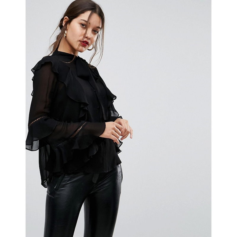 フォーエバーニュー レディース トップス ブラウス・シャツ【Forever New Chiffon Blouse with Tie Neck】Black フォーエバーニュー レディース トップス ブラウス・シャツ【Forever New Chiffon Blouse with Tie Neck】Black