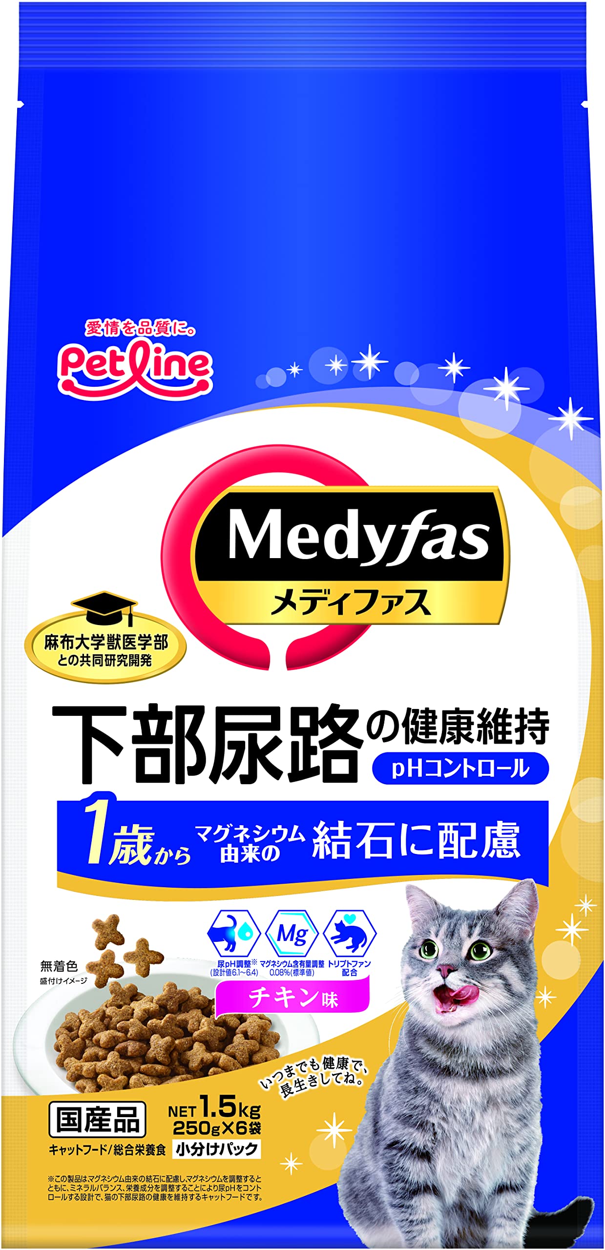 メディファス 1歳から チキン味 チキン味 MFD-31 1.5kg(250ｇ×6)ｘ6(ケース販売) 8,037円