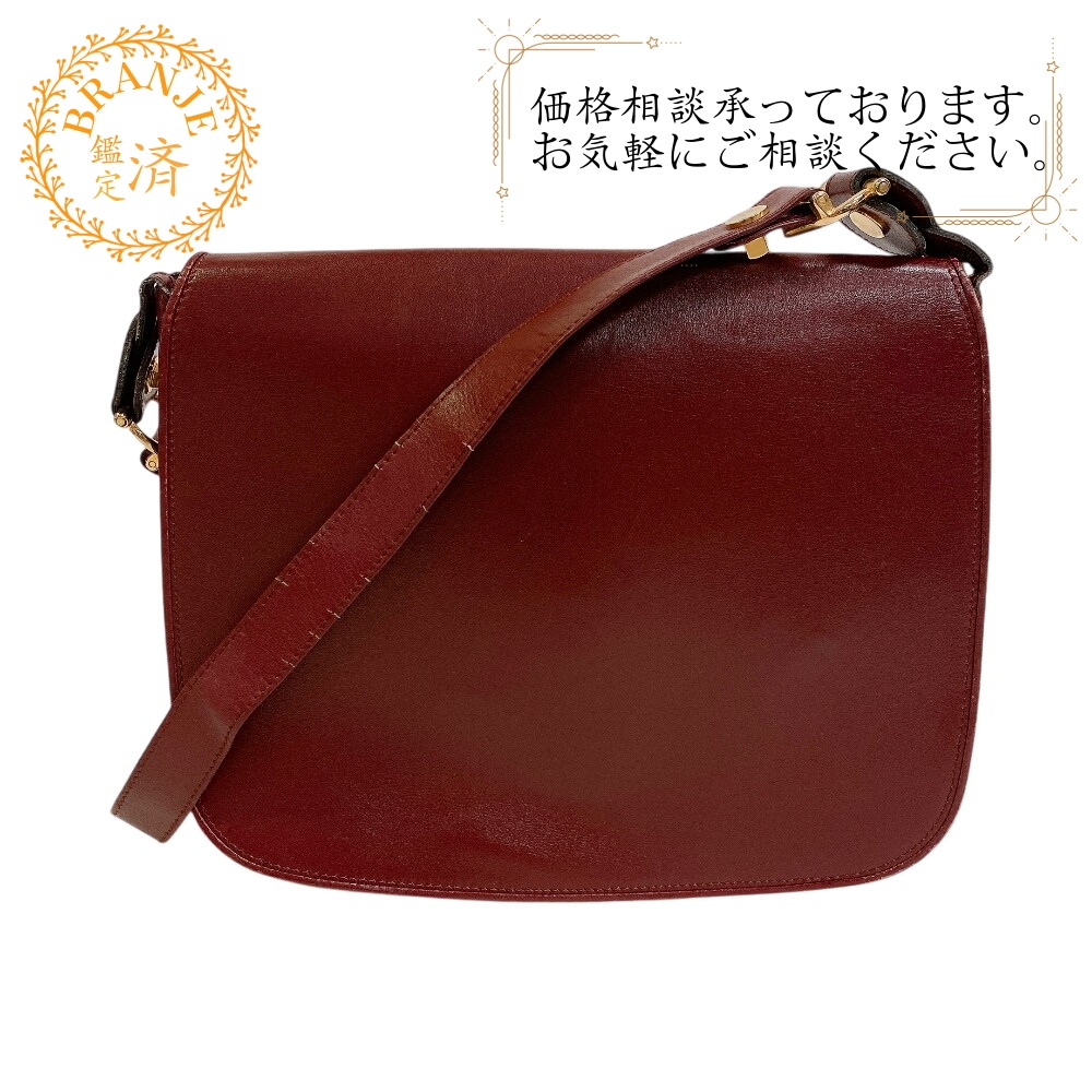 フラップ マストライン レザー ショルダーバッグ ボルドー ブランド 8,288円