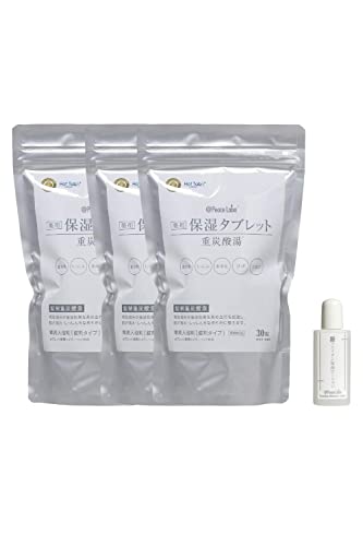 【医薬部外品】アットピースラボ 薬用保湿タブレット 重炭酸 入浴剤 30錠 3袋（スパークリング ホットタブ 薬用 hot tab AT802） フコイダン保湿ローション 20ml セット