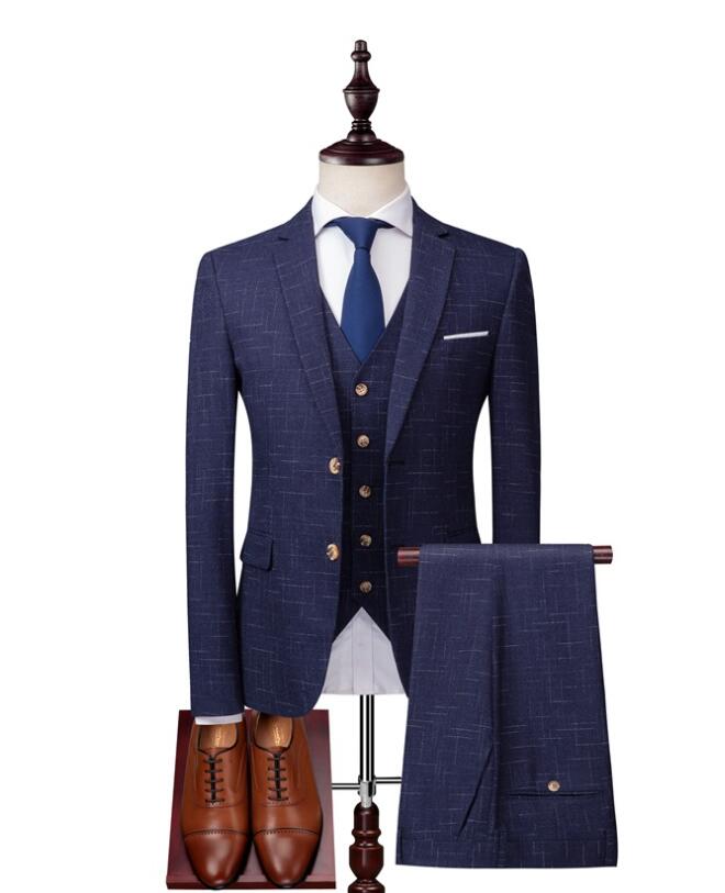 メンズ スーツ 三点セット ネイビー ブラック ビジネス スーツ スリーピース おしゃれ フォマール スーツ 柄入り 1ツ釦 2ツ釦 ジレ ベスト付き 結婚式 二次会 パーティー スリム タキシード