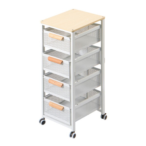 大河商事 monowa084 木目天板スライドストッカー ホワイト