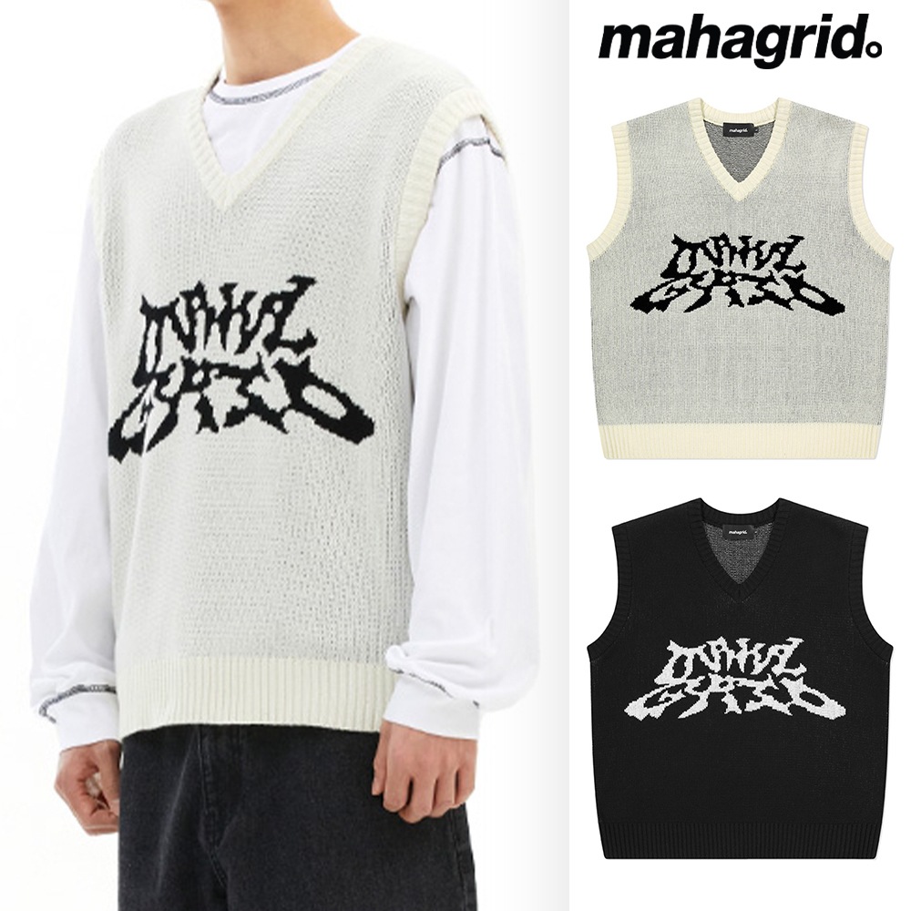 [mahagrid] BASIC LOGO MESH KNIT