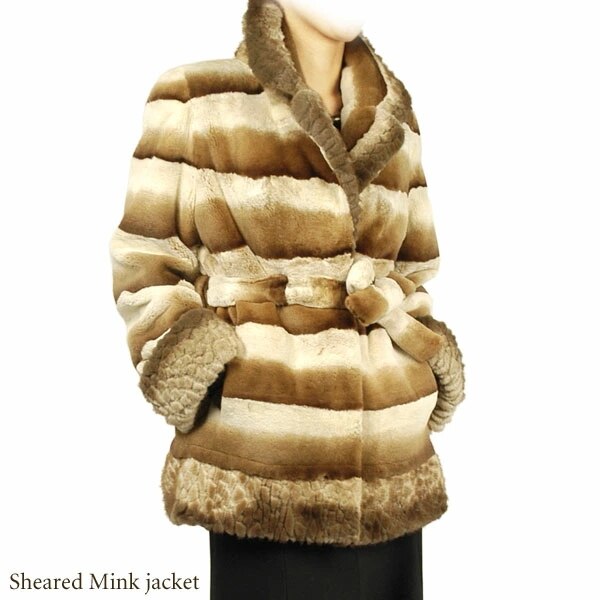 シャドウブラウンシェアードミンクジャケットギフト (No.103462r)