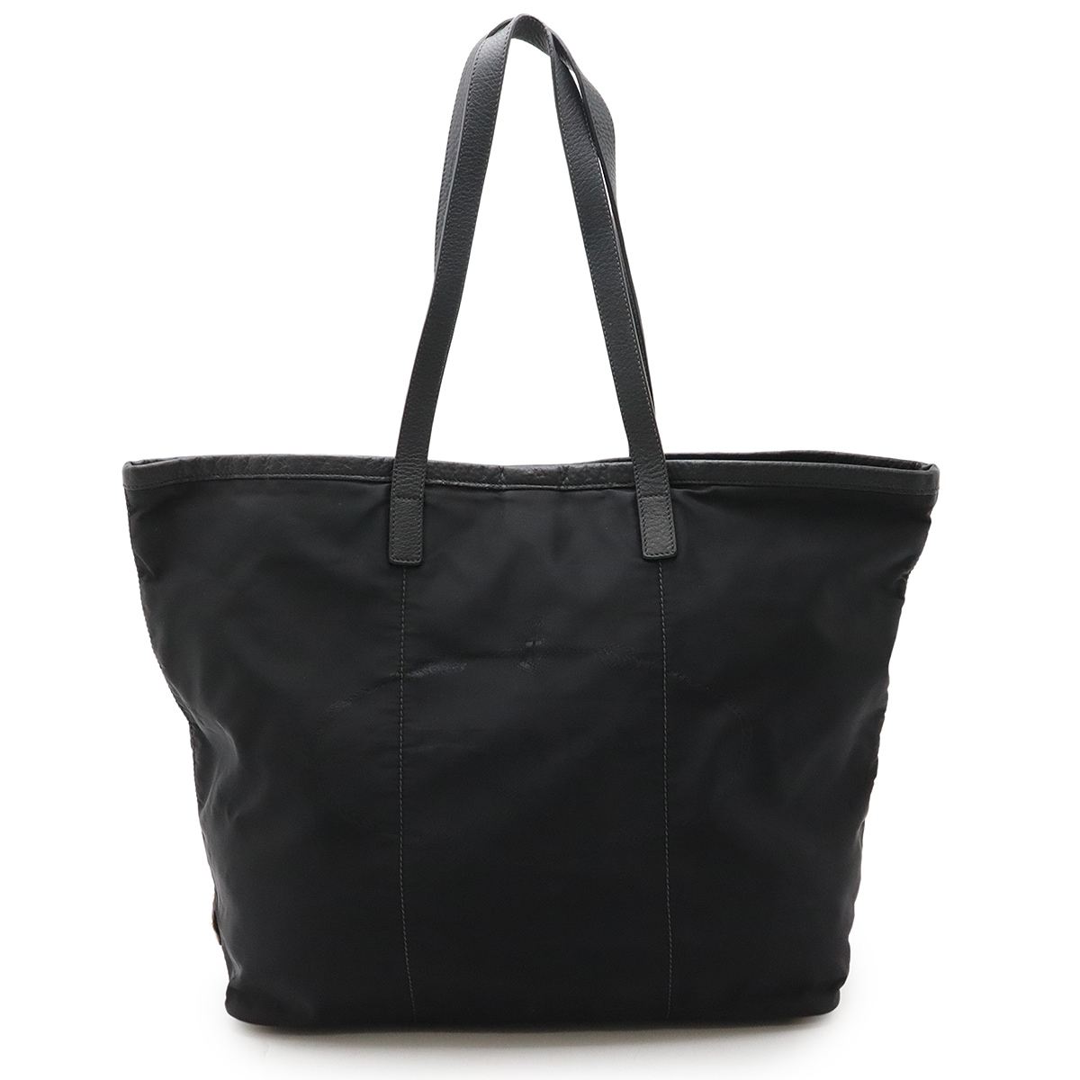 ロゴジャガード トートバッグ ショルダーバッグ セミショルダー ナイロン レザー NERO 黒 ブラック ゴールド金具 BR463