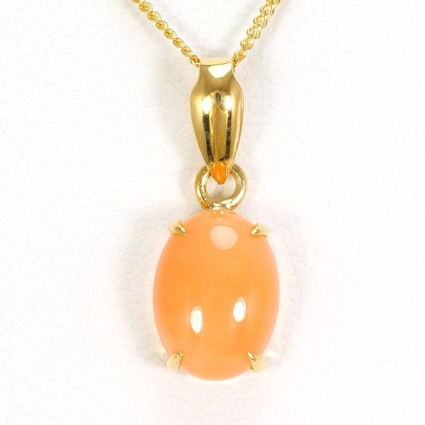 K18 18金 YG イエローゴールド ネックレス サンゴ 約41cm ジュエリー 中古