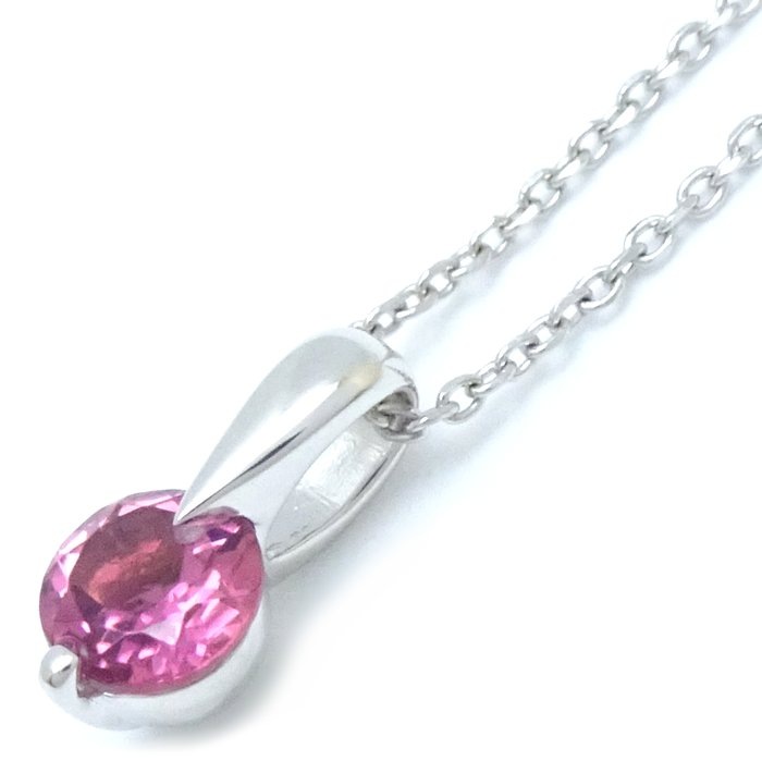 ピンクトルマリン0.50ct ネックレス K18WG ホワイトゴールド/75978【中古】