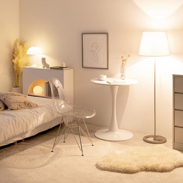 ダイニングテーブルセット 1人用 白 丸 カフェテーブル 円形 かわいい おしゃれ ミッドセンチュリー 食卓 イームズクリアチェア 韓国風