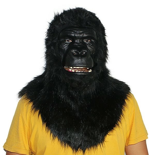 口を開けることができる パーティーグッズ マスク コスプレ ゴリラ 動物 リアル 面白グッズ ラバーマスク フルマスク お面 余興 ハロウィン なりきり 面白い 被り物 ゲーム 宴会 忘年会 仮装 変