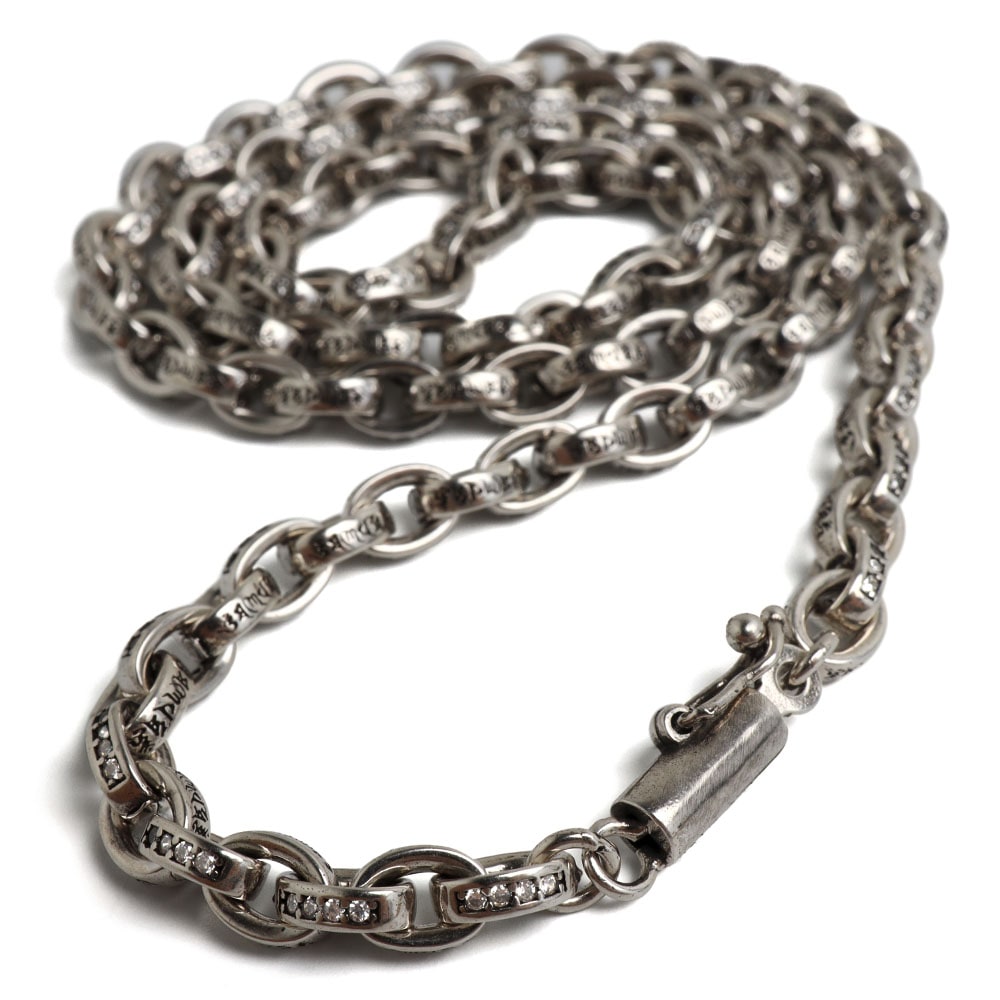 六字真言が刻まれた唯一無二のペーパーチェーンネックレスシルバー [n1212-silver]