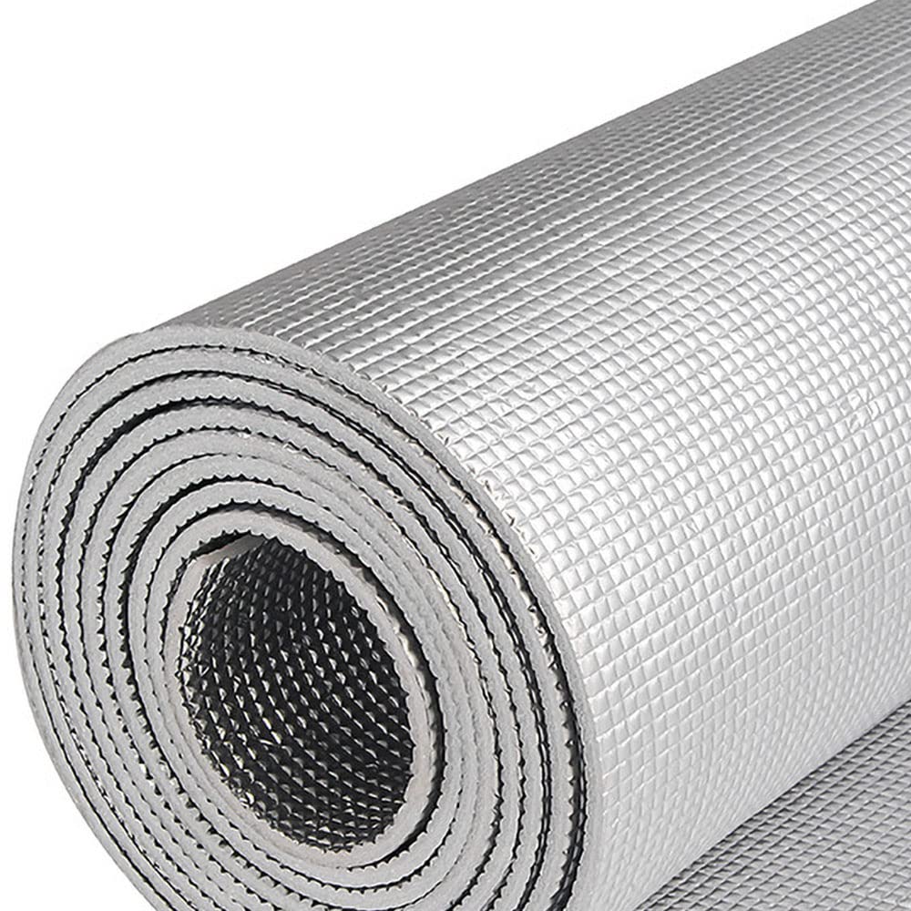 UPstore アルミ断熱シート 業務用 5m×1m 窓 床 壁 屋根 夏 冬 両面アルミ蒸着断熱シート 5mm 冷暖房効果アップ 保冷保温シート 遮熱シート (500cm × 100cm)